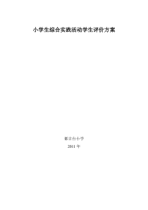 95小学生综合实践活动学业评价实施方案