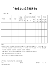 72广州市职工生育保险待遇申请表