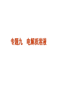 2012年高考化学二轮复习精品课件 专题九 电解质溶液