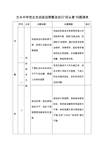 文水中学党总支巡视巡察整改自行回头看问题清单(党的领导方面)