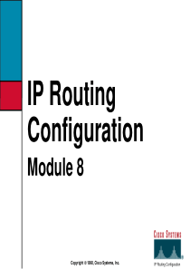 Cisco教程 Module 08 Ip routing configuration