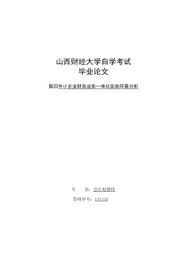 中小企业财务业务一体化实施环境分析