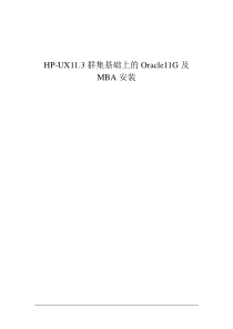 HP-UX11.3群集基础上的Oracle11G