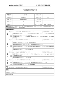 某集团亚太区公司项目策划管理职务说明书