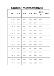 卫生保健室卫生消毒记录表