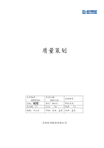 某软件公司质量策划文件