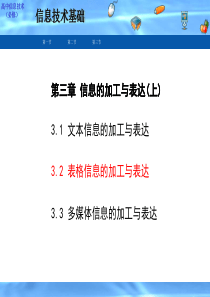 高中信息技术32表格信息的加工与表达