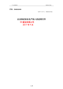 建筑企业保证安全生产投入的证明文件[10页]