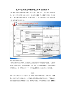 发明和实用新型专利申请文件撰写案例剖析