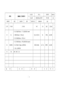 机械加工工艺卡模板