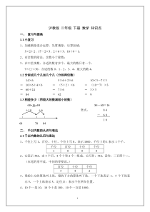 沪教版-二年级-下册-数学-知识点