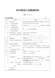 初中生物总复习(全套教案兼学案)