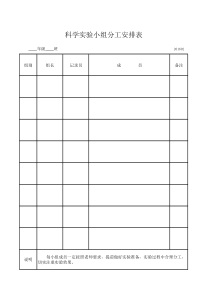 科学实验小组分工安排表Book1