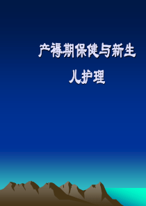 产褥期保健与新生儿护理