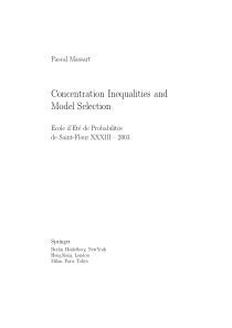 Pascal Massart Concentration Inequalities and Mode