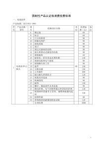 强制性产品认证检测费收费标准