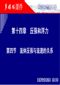 流体压强与流速的关系公开课课件