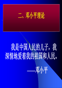 邓小平理论和“三个代表”重要思想概论网络课件教案