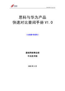 思科和华为产品快速对比