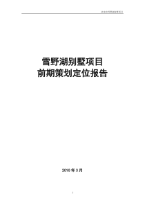 济南市雪野湖别墅项目前期策划定位报告_25页_XXXX年