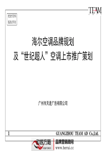 海尔空调品牌规划及“世纪超人”空调上市推广策划(ppt 58) 