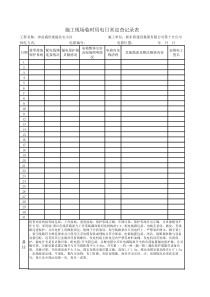 施工现场临时用电日常巡查记录表