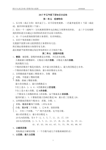 最新人教版2017年五年级下册数学知识点总结