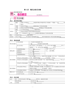 2015中考数学复习第3讲-整式及因式分解