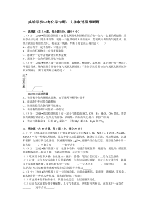 中考化学专题文字叙述型推断题