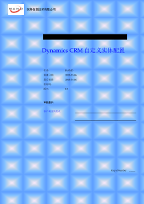 微软DynamicsCRM自定义实体配置