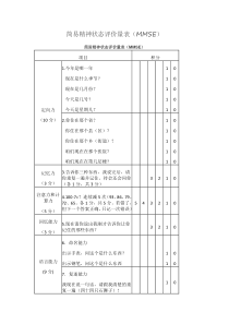 简易精神状态量表