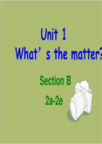 新版八年级英语下册Unit-1-What’s-the-matter-Section-B-2a-2e课