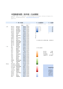 中国数据地图-到市级-分档填色