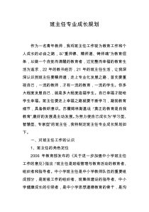 班主任专业成长规划