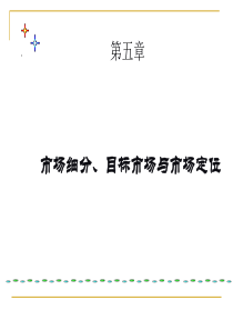 第五章课件-市场细分、目标市场、市场定位11月资料