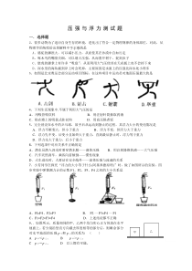 初中物理压强与浮力单元测试题