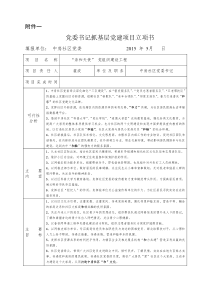 2015--党委书记抓基层党建项目立项书