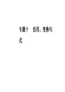 2019年高考语文大二轮复习课件：专题十仿用、变换句式(共47张PPT)