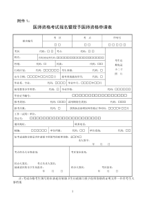 医师资格考试报名暨授予医师资格申请表