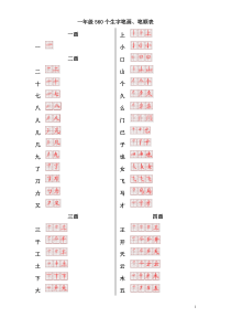 560常用生字笔画笔顺