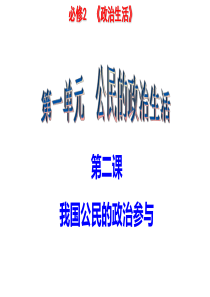 2019届高三一轮复习《我国公民的政治参与》课件