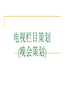 电视栏目或晚会策划重点