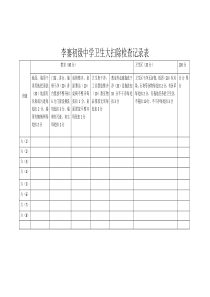 初级中学卫生大扫除检查记录表