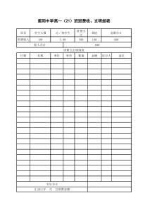 班费收支明细表