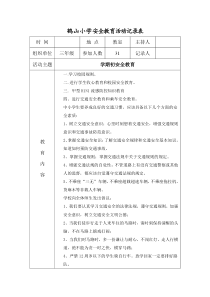 鹤山小学安全教育活动记录表(春)