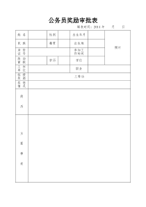 公务员奖励审批表(三等功)