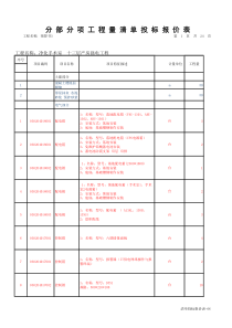 强电工程量清单投标报价表