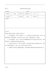 项目部安全会议记录最新