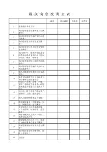 群众满意度调查表