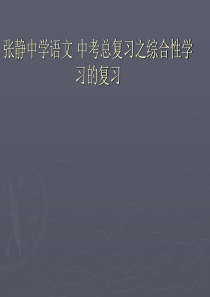 张静中学语文 中考总复习之综合性学习的复习